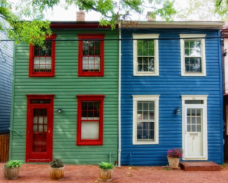 Green and Blue Houses Architecture LKG Photography
